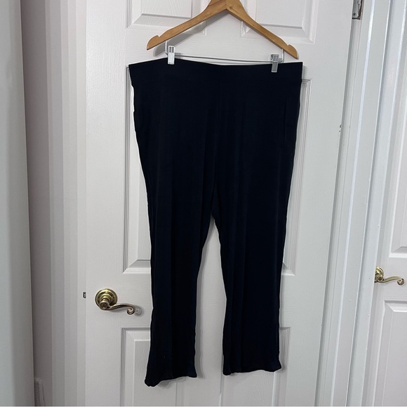 Universal Standard Pants - Universal Standard Jersey Modal Ribbed Pull on Women's Pants, black, Size18/20